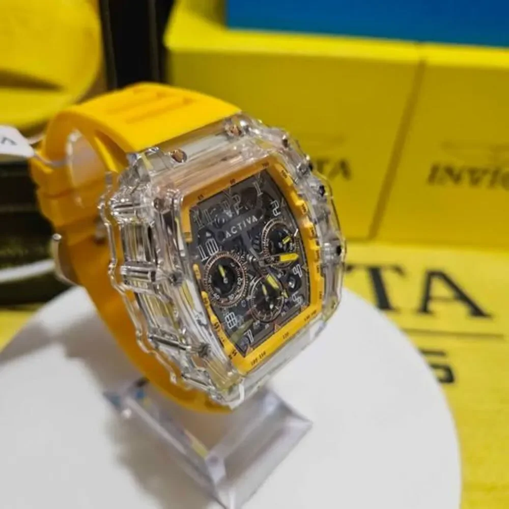 Activa x Invicta ACW2305-011 Yellow Clear Chronograph Watch